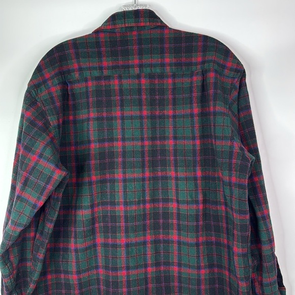 Vintage Pendleton Green Red Plaid Button Down Shirt Size XL - Picture 5 of 10
